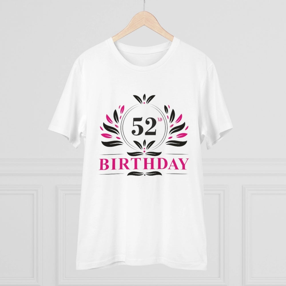 Men'S Pc Cotton 52Nd Birthday Printed T Shirt (Color: White, T