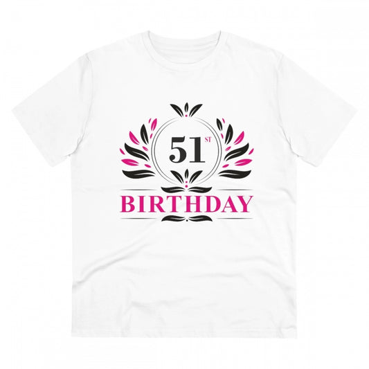 Men'S Pc Cotton 51St Birthday Printed T Shirt (Color: White, T