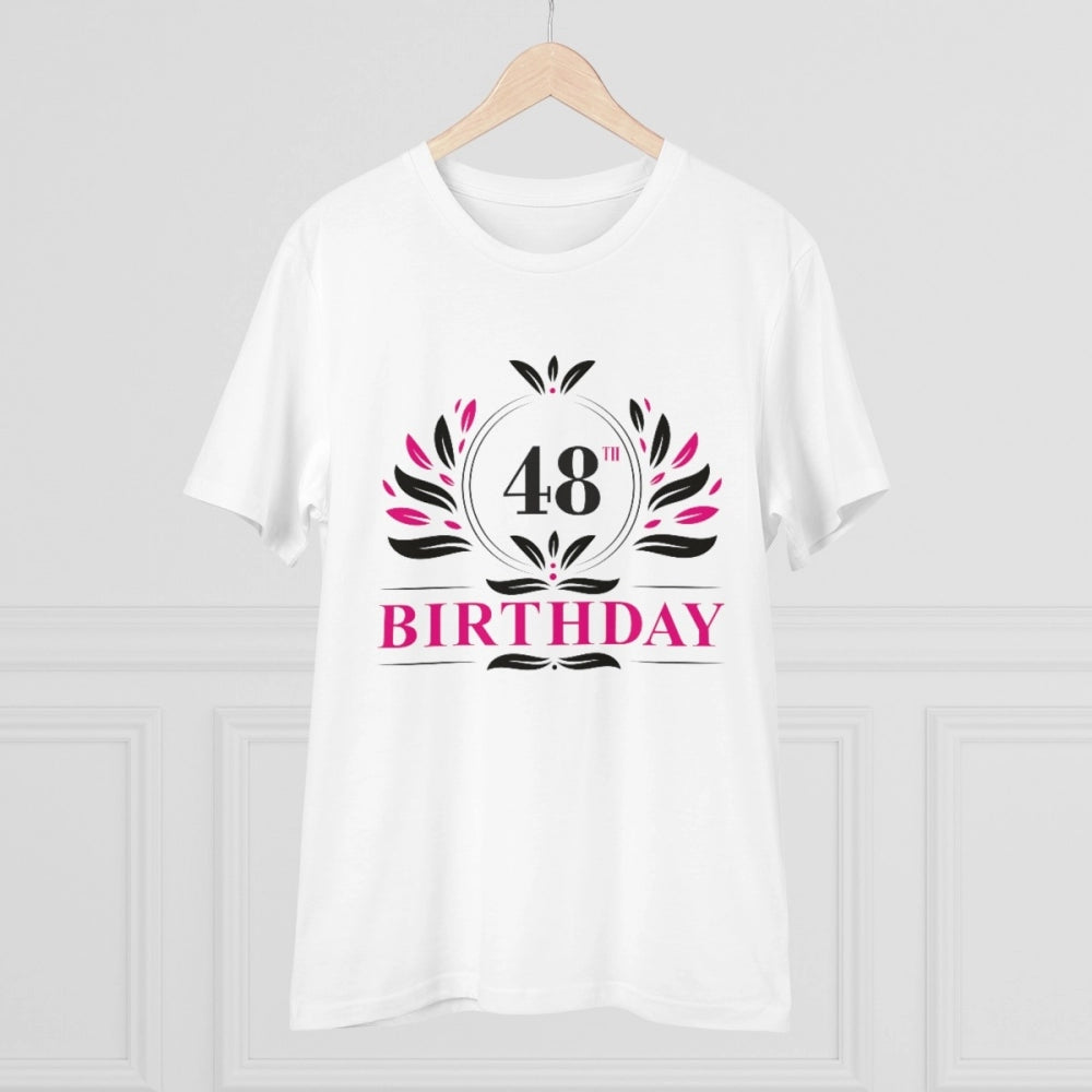Men'S Pc Cotton 48Th Birthday Printed T Shirt (Color: White, T