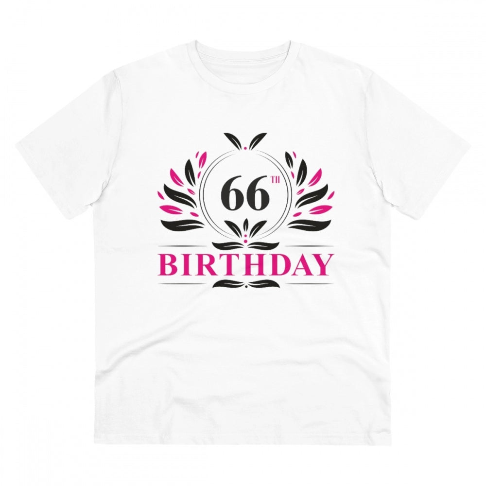 Men'S Pc Cotton 66Th Birthday Printed T Shirt (Color: White, T