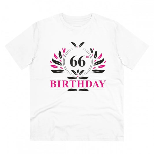 Men'S Pc Cotton 66Th Birthday Printed T Shirt (Color: White, T