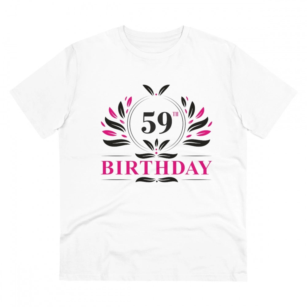 Men'S Pc Cotton 59Th Birthday Printed T Shirt (Color: White, T