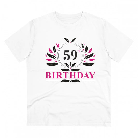 Men'S Pc Cotton 59Th Birthday Printed T Shirt (Color: White, T