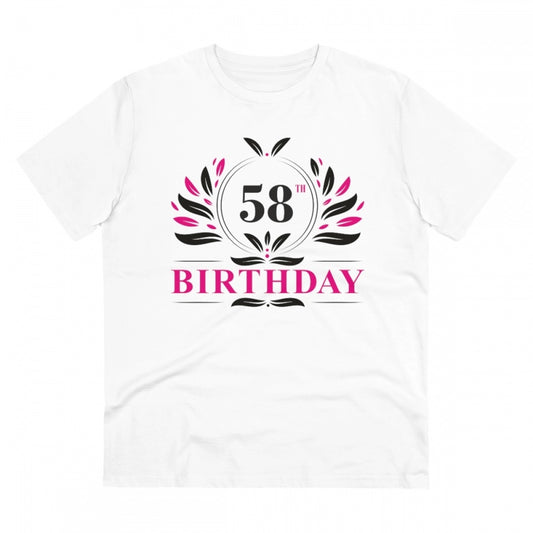 Men'S Pc Cotton 58Th Birthday Printed T Shirt (Color: White, T