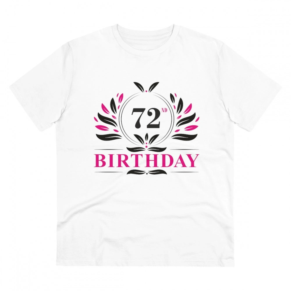 Men'S Pc Cotton 72Nd Birthday Printed T Shirt (Color: White, T