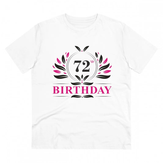 Men'S Pc Cotton 72Nd Birthday Printed T Shirt (Color: White, T