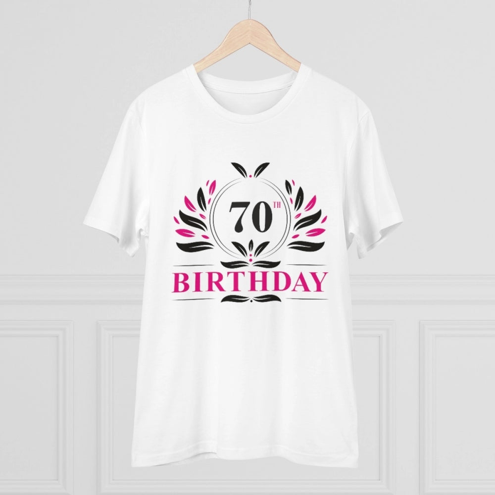 Men'S Pc Cotton 70Th Birthday Printed T Shirt (Color: White, T