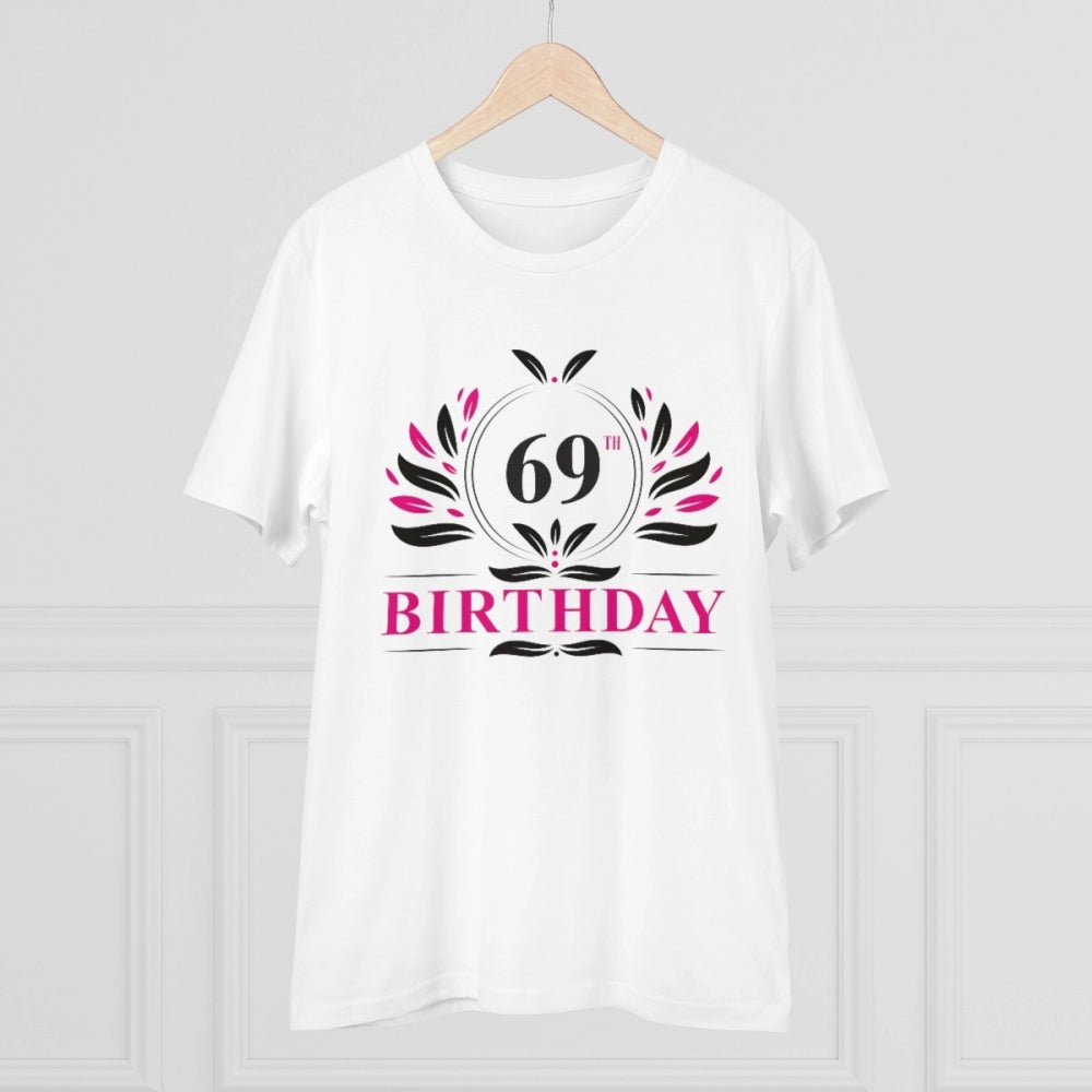 Men'S Pc Cotton 69Th Birthday Printed T Shirt (Color: White, T