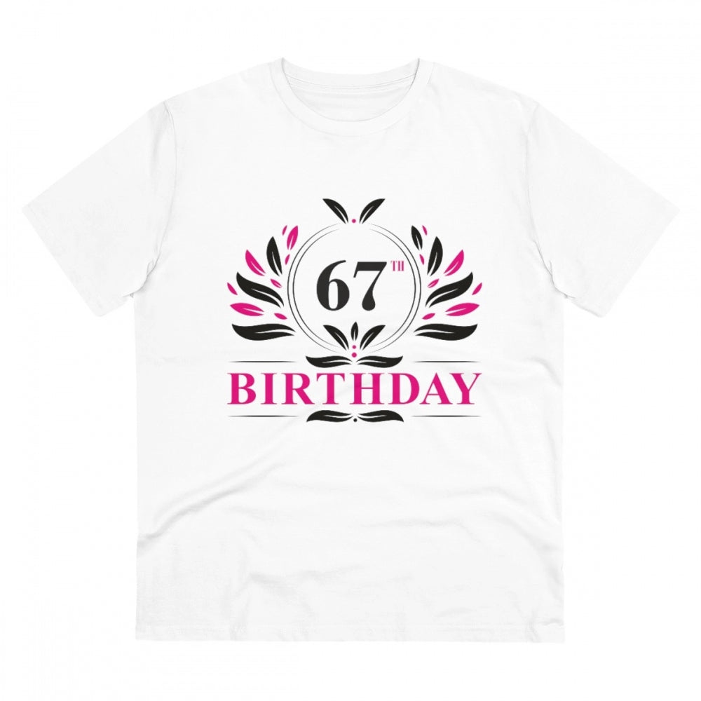 Men'S Pc Cotton 67Th Birthday Printed T Shirt (Color: White, T