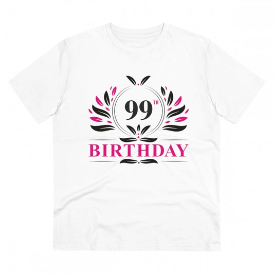 Men'S Pc Cotton 99Th Birthday Printed T Shirt (Color: White, T