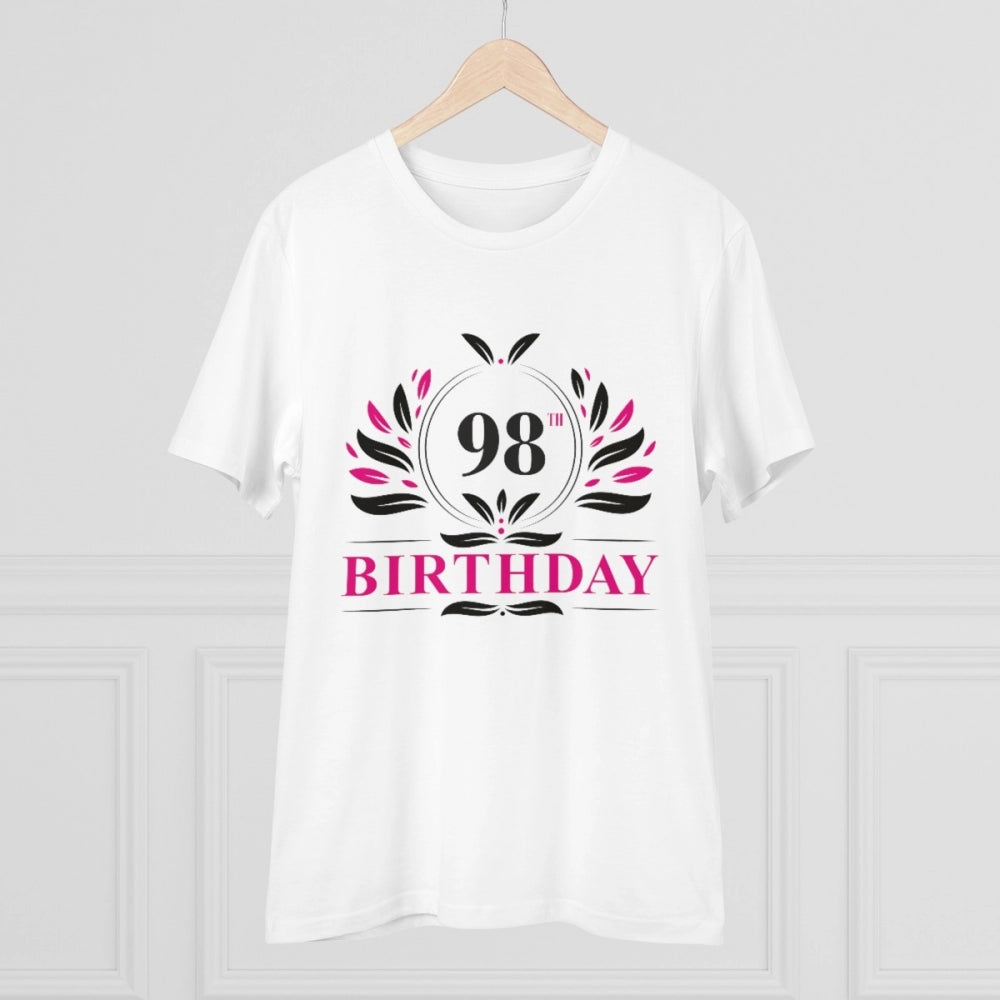 Men'S Pc Cotton 98Th Birthday Printed T Shirt (Color: White, T
