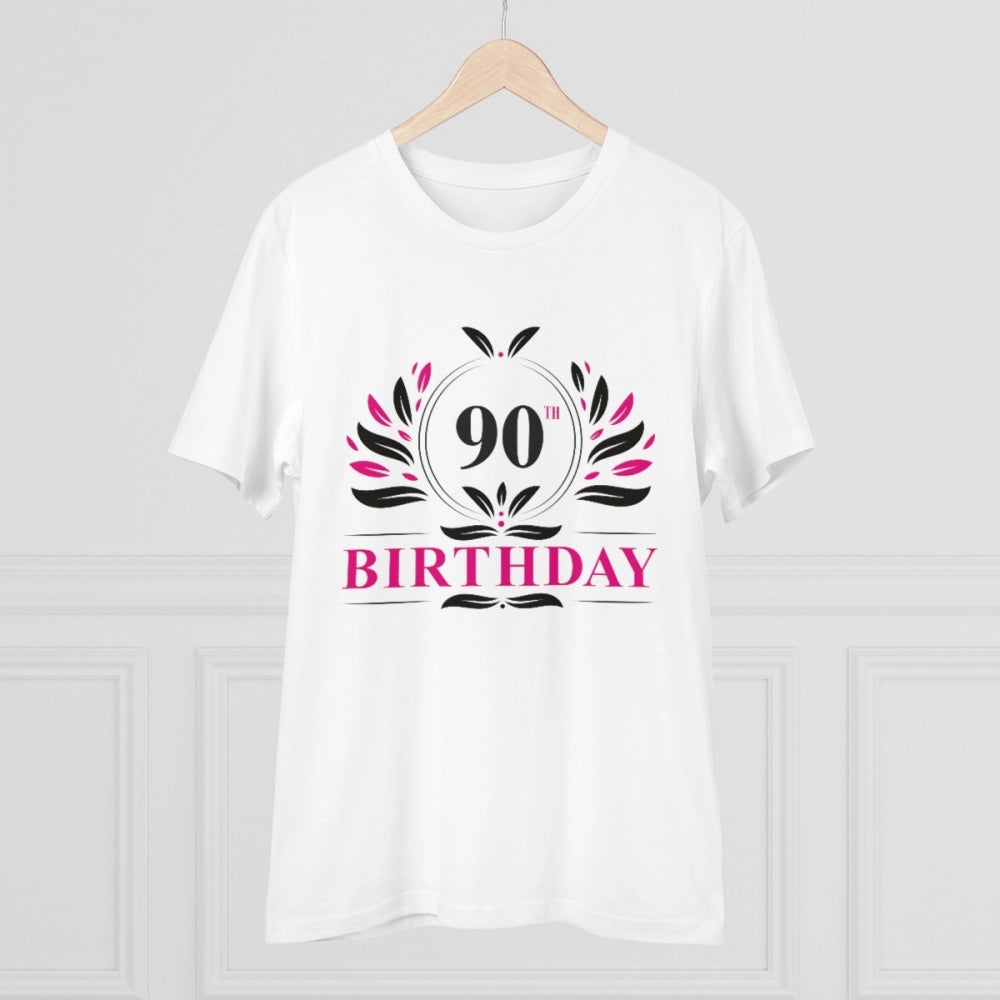 Men'S Pc Cotton 90Th Birthday Printed T Shirt (Color: White, T