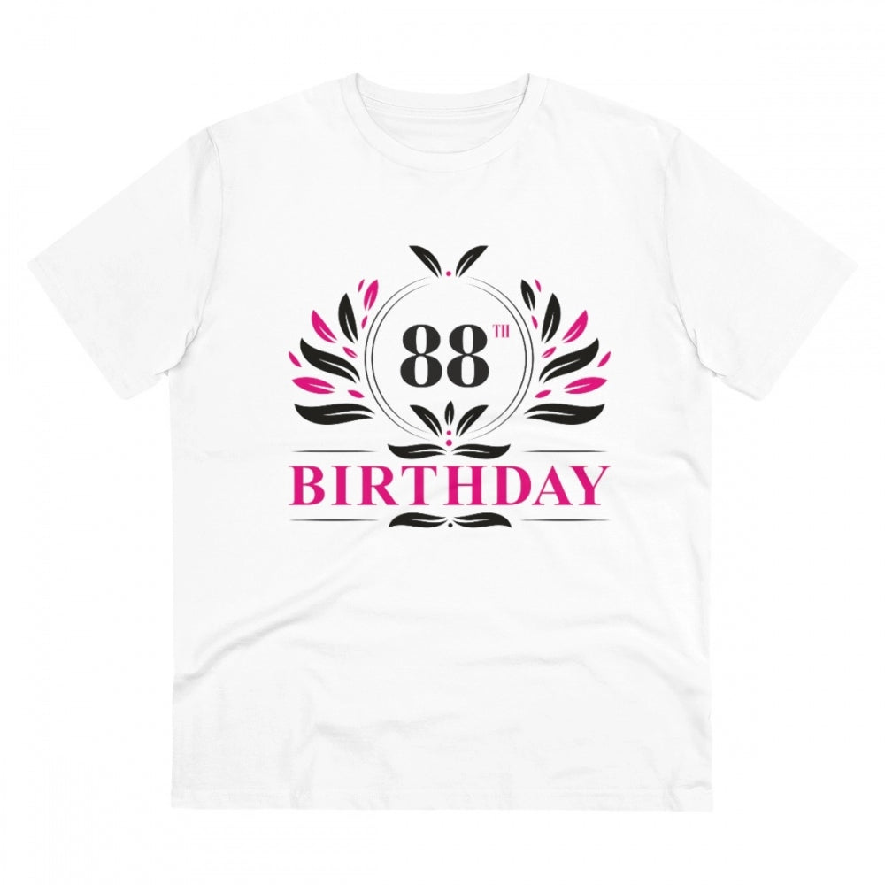 Men'S Pc Cotton 88Th Birthday Printed T Shirt (Color: White, T