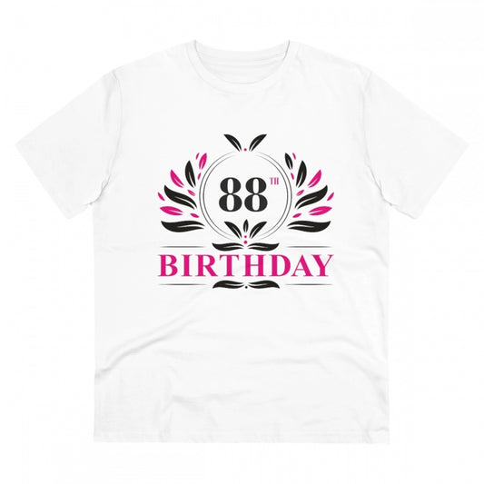 Men'S Pc Cotton 88Th Birthday Printed T Shirt (Color: White, T