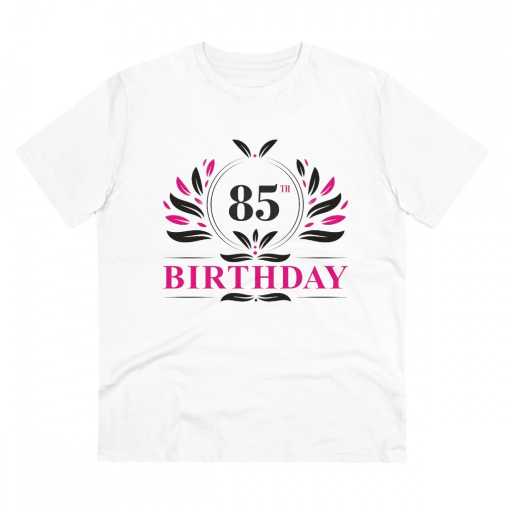 Men'S Pc Cotton 85Th Birthday Printed T Shirt (Color: White, T