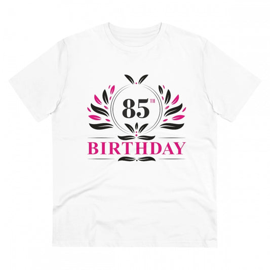 Men'S Pc Cotton 85Th Birthday Printed T Shirt (Color: White, T