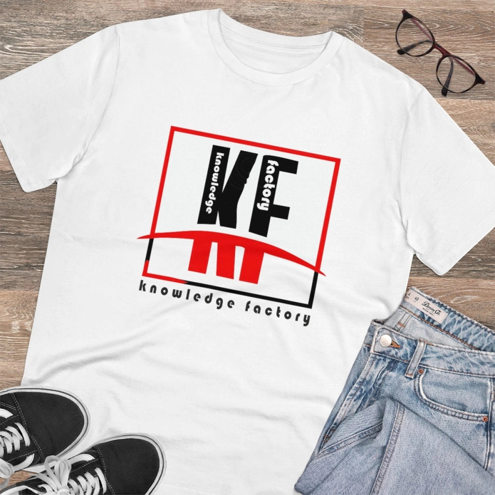 Men'S Pc Cotton Knowledge Factory Printed T Shirt (Color: Whit