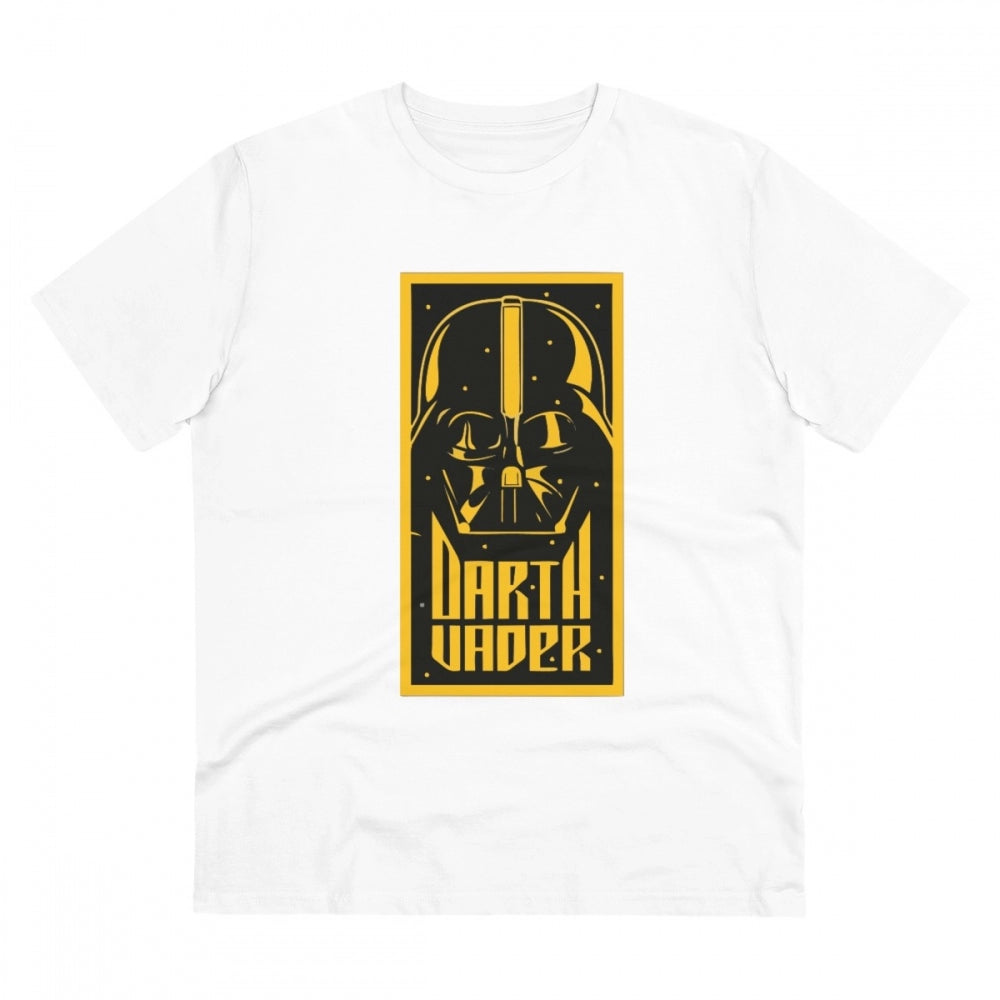 Men'S Pc Cotton Darth Vader Printed T Shirt (Color: White, Thr