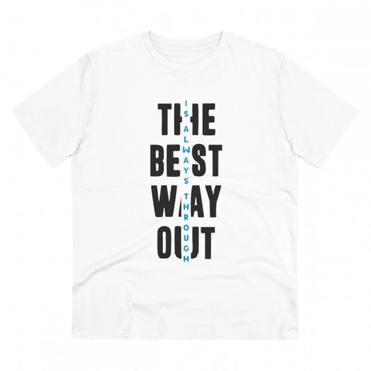 Men'S Pc Cotton The Best Way Out Printed T Shirt (Color: White