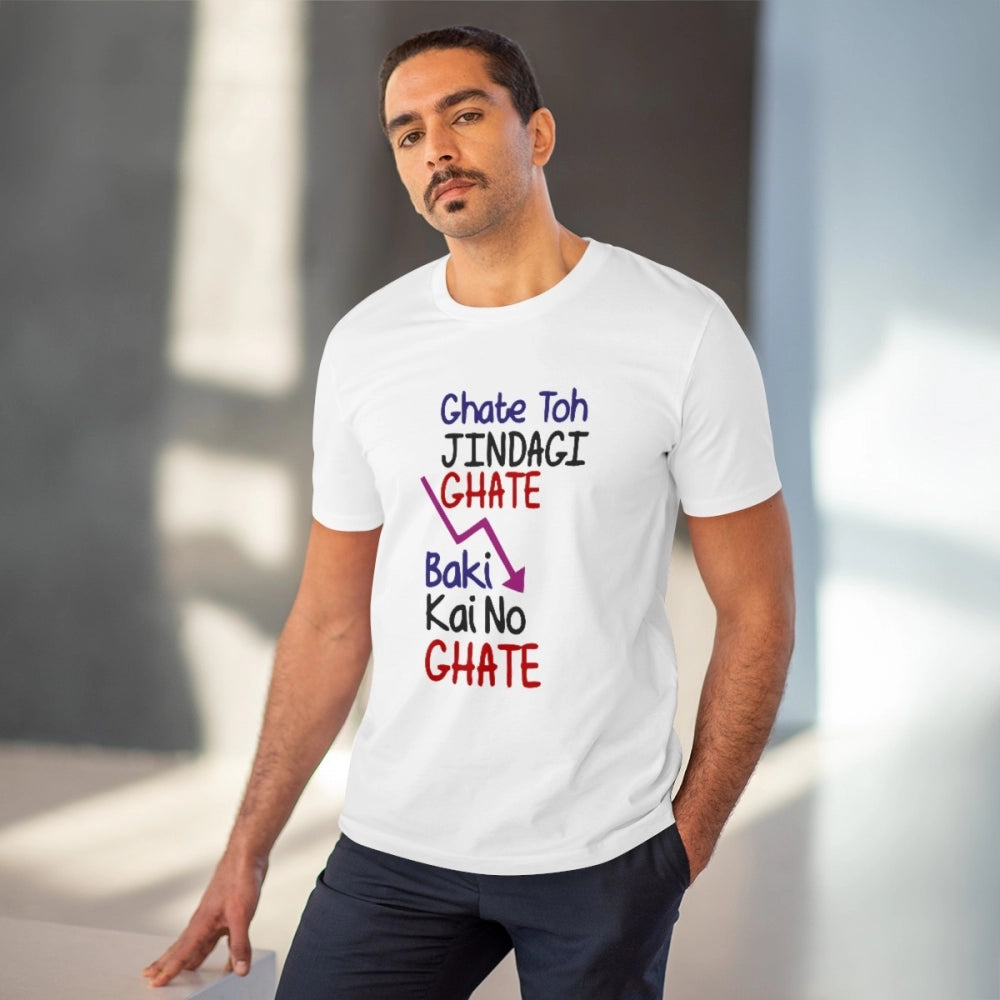 Men'S Pc Cotton Ghate To Jindgi Ghate Printed T Shirt (Color
