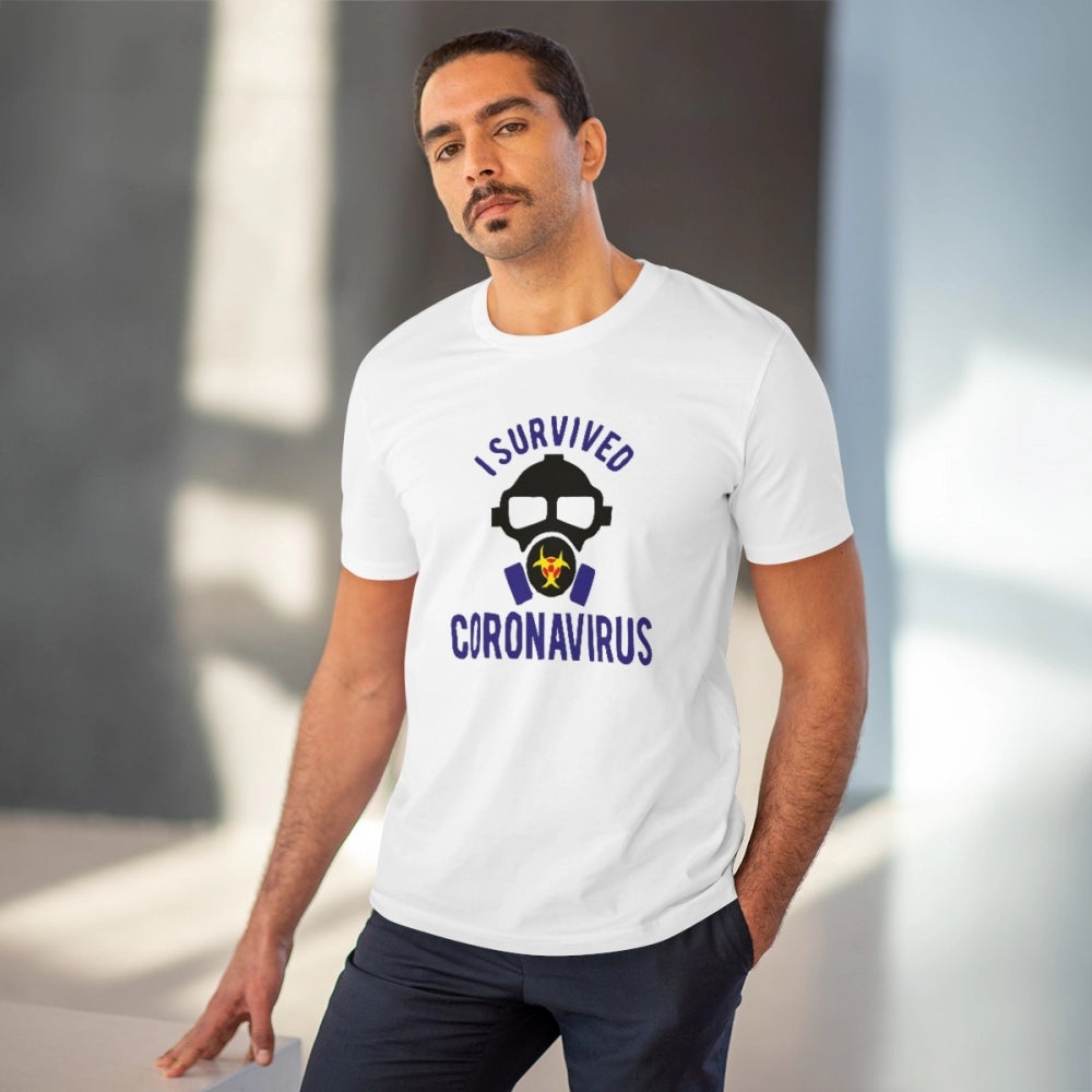 Men'S Pc Cotton I Survived Coronavirus Printed T Shirt (Color