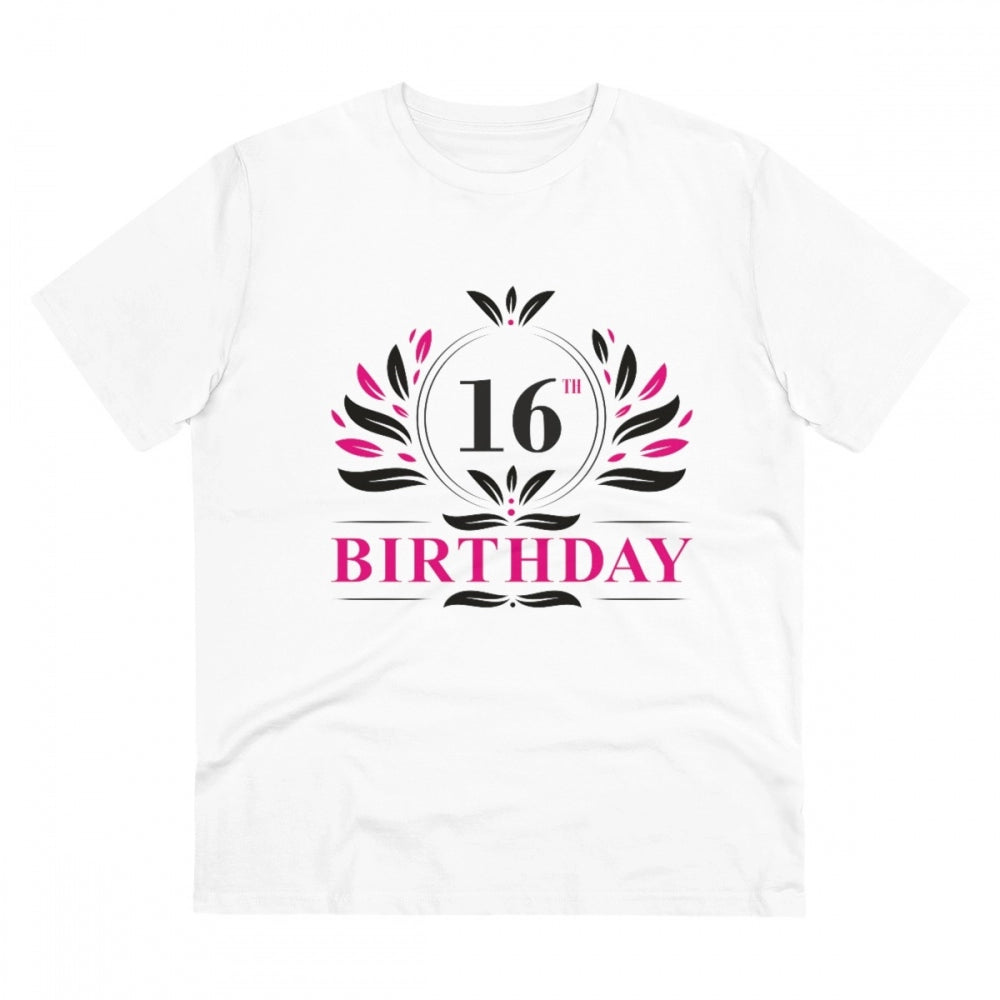 Men'S Pc Cotton 16Th Birthday Printed T Shirt (Color: White, T