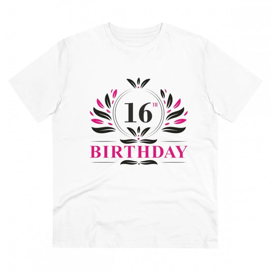 Men'S Pc Cotton 16Th Birthday Printed T Shirt (Color: White, T