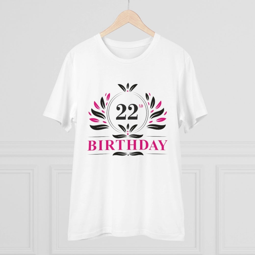 Men'S Pc Cotton 22Nd Birthday Printed T Shirt (Color: White, T