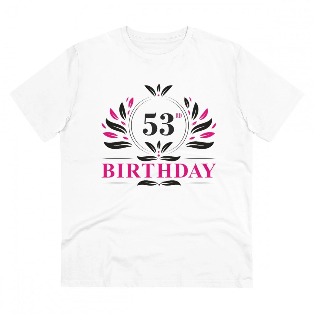 Men'S Pc Cotton 53Rd Birthday Printed T Shirt (Color: White, T