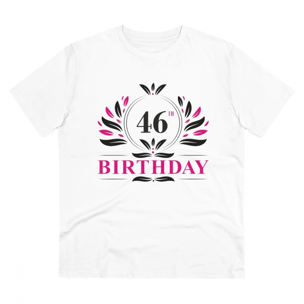 Men'S Pc Cotton 46Th Birthday Printed T Shirt (Color: White, T
