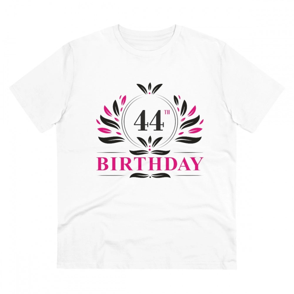 Men'S Pc Cotton 44Th Birthday Printed T Shirt (Color: White, T