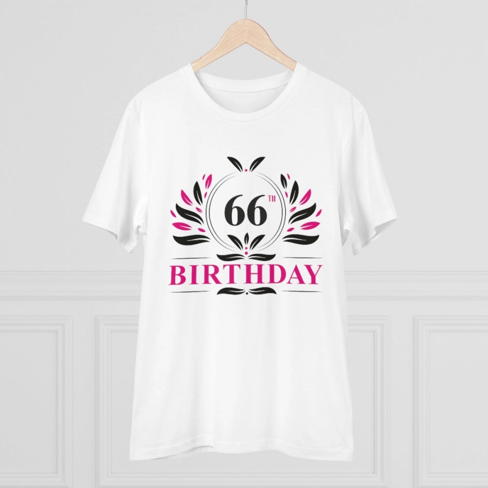 Men'S Pc Cotton 66Th Birthday Printed T Shirt (Color: White, T