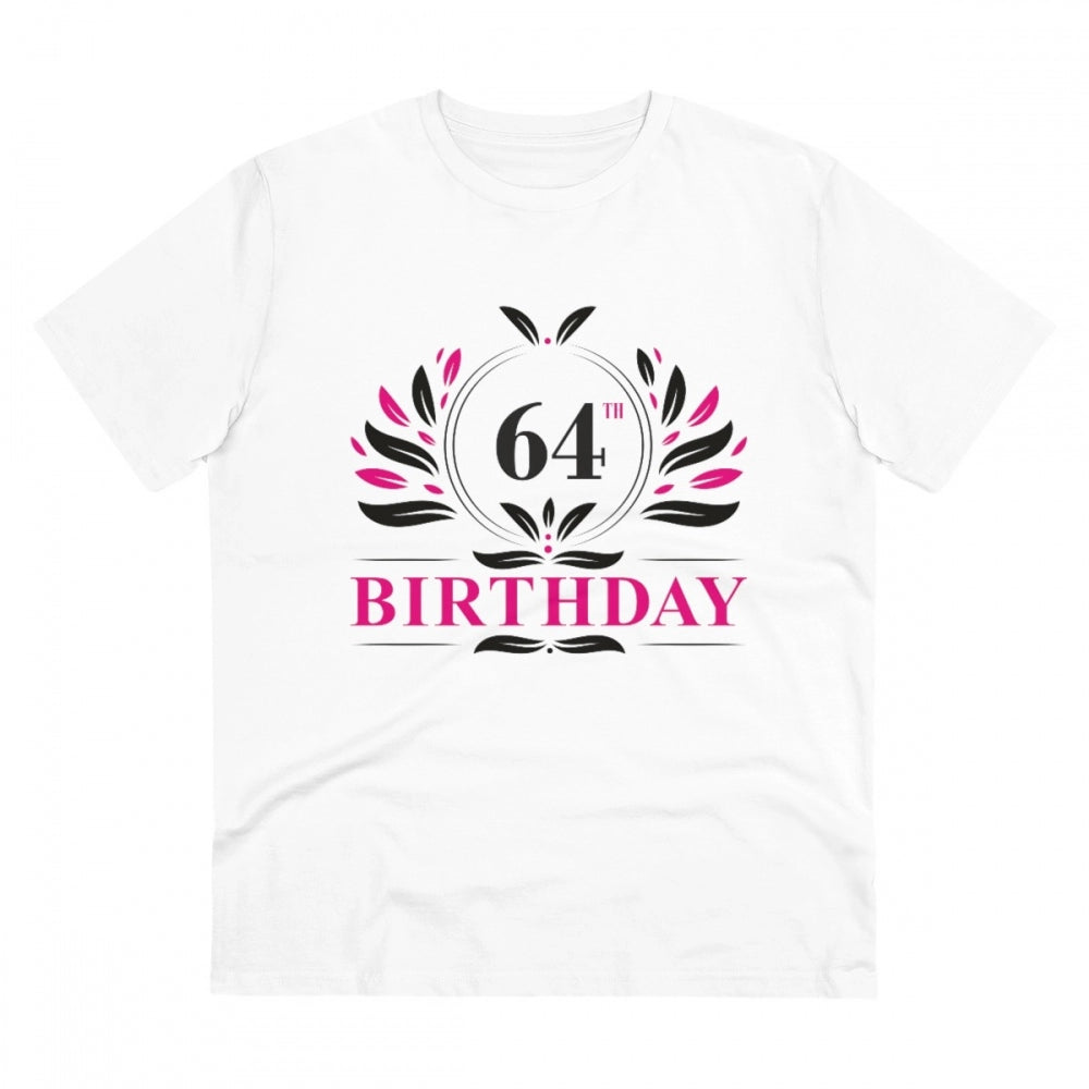 Men'S Pc Cotton 64Th Birthday Printed T Shirt (Color: White, T