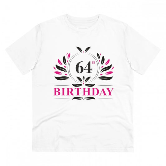 Men'S Pc Cotton 64Th Birthday Printed T Shirt (Color: White, T