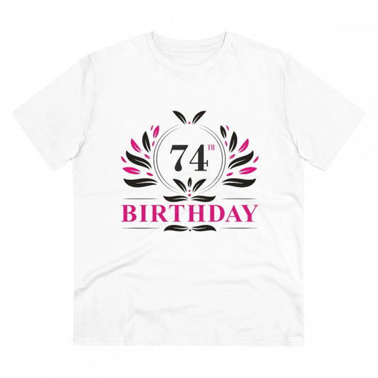 Men'S Pc Cotton 74Th Birthday Printed T Shirt (Color: White, T