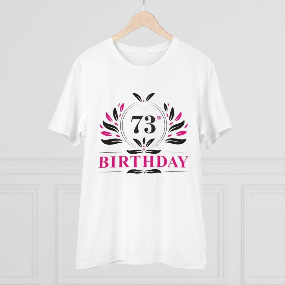 Men'S Pc Cotton 73Rd Birthday Printed T Shirt (Color: White, T