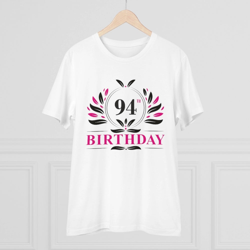 Men'S Pc Cotton 94Th Birthday Printed T Shirt (Color: White, T