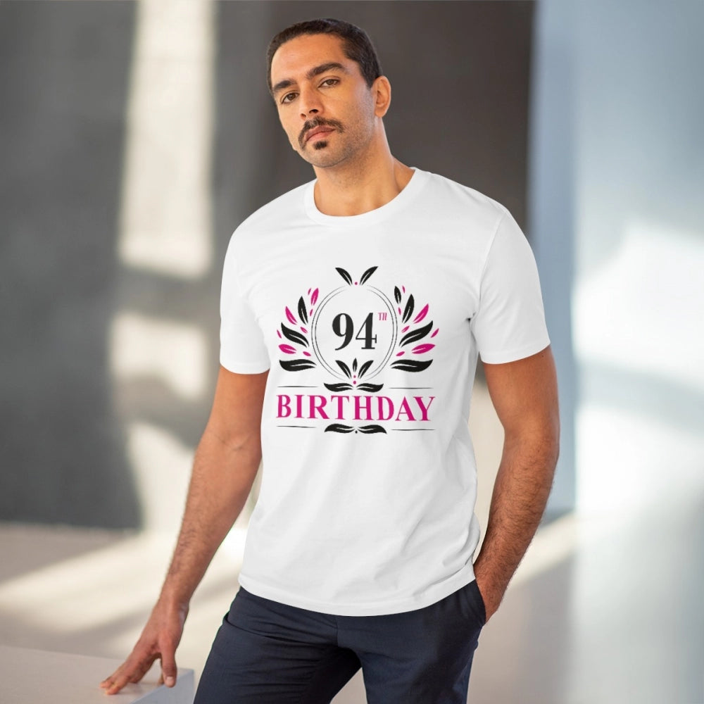 Men'S Pc Cotton 94Th Birthday Printed T Shirt (Color: White, T