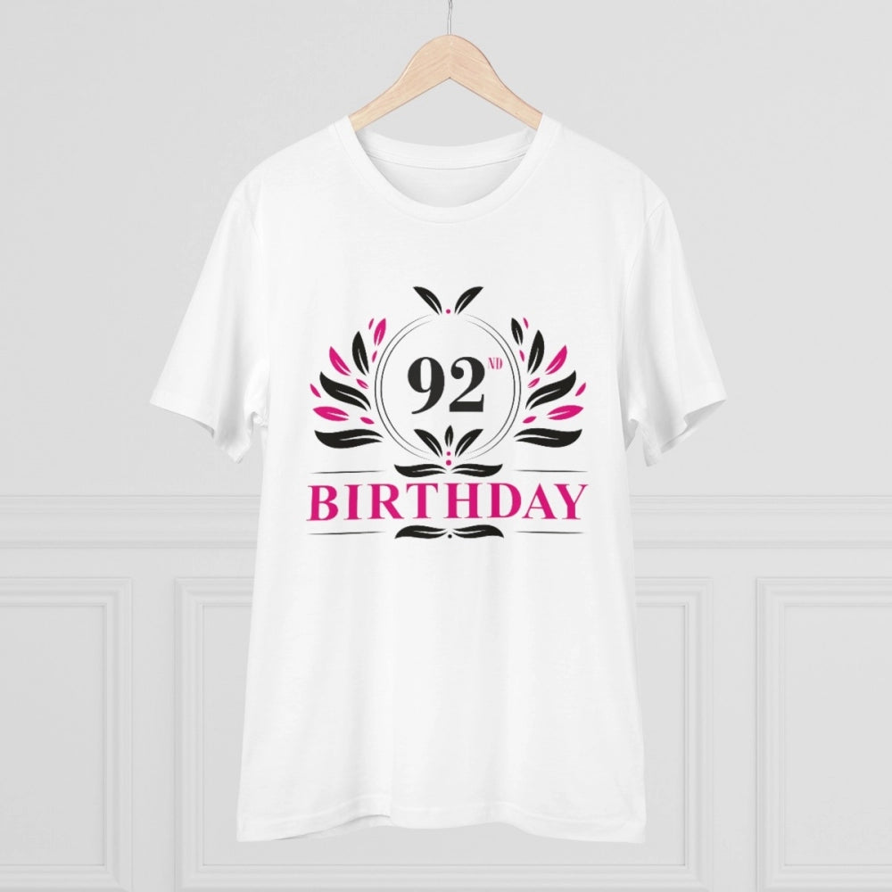 Men'S Pc Cotton 92Nd Birthday Printed T Shirt (Color: White, T