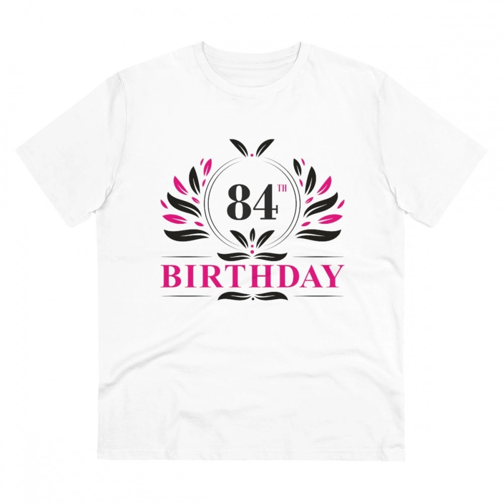 Men'S Pc Cotton 84Th Birthday Printed T Shirt (Color: White, T
