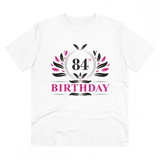 Men'S Pc Cotton 84Th Birthday Printed T Shirt (Color: White, T