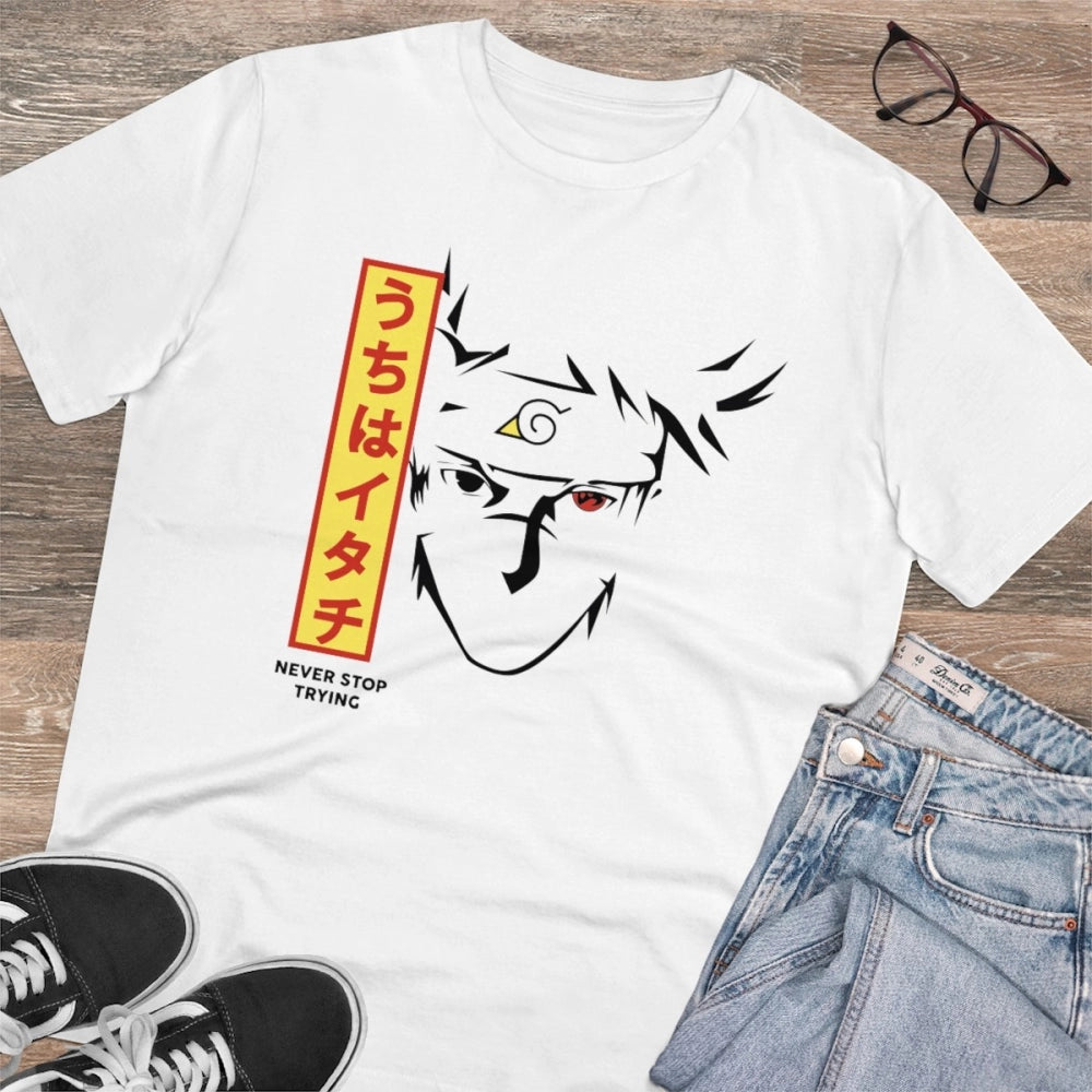 Men'S Pc Cotton Kunffo Printed T Shirt (Color: White, Thread C