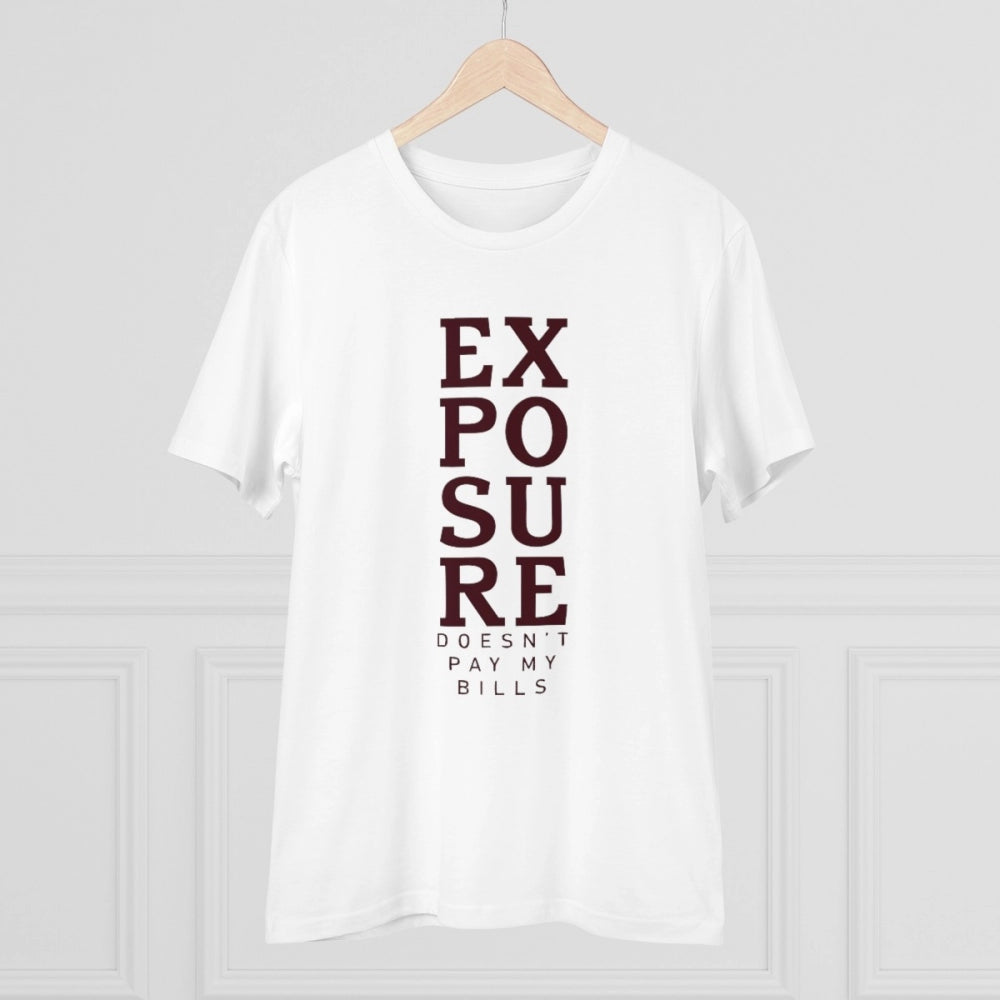 Men'S Pc Cotton Exposure Printed T Shirt (Color: White, Thread