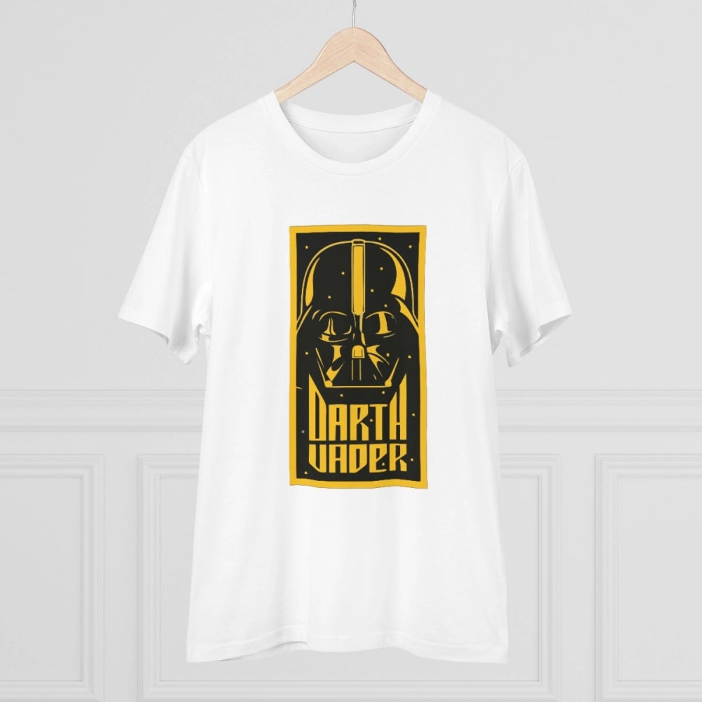 Men'S Pc Cotton Darth Vader Printed T Shirt (Color: White, Thr