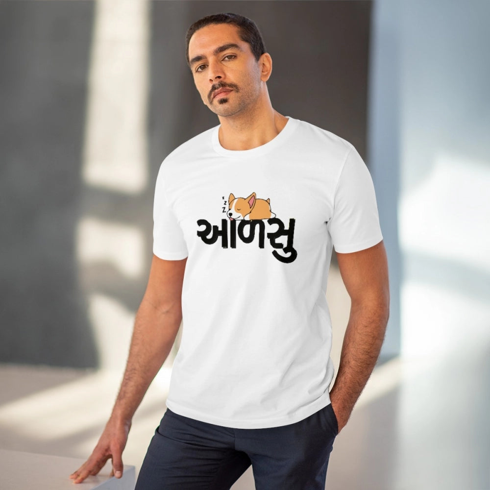 Men'S Pc Cotton Aadsu Printed T Shirt (Color: White, Thread Co