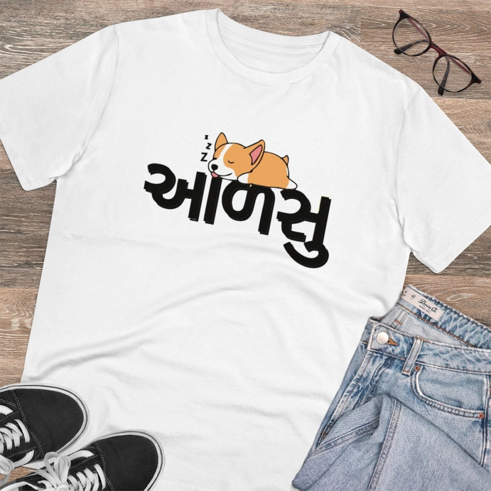 Men'S Pc Cotton Aadsu Printed T Shirt (Color: White, Thread Co