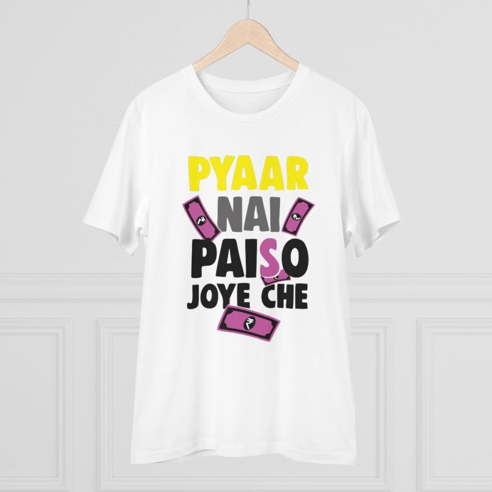 Men'S Pc Cotton Pyaar Nay Paisa Joy Che Printed T Shirt (Color