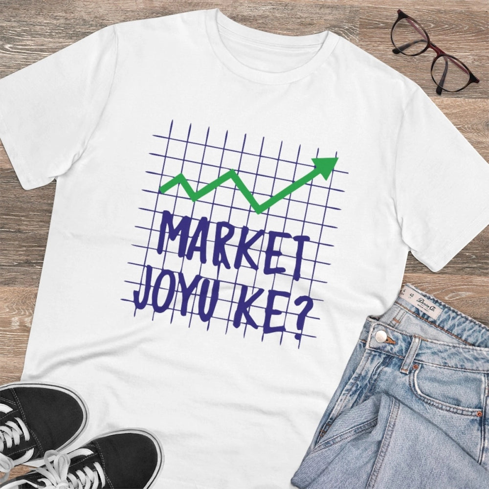 Men'S Pc Cotton Market Joyu Che Printed T Shirt (Color: White,