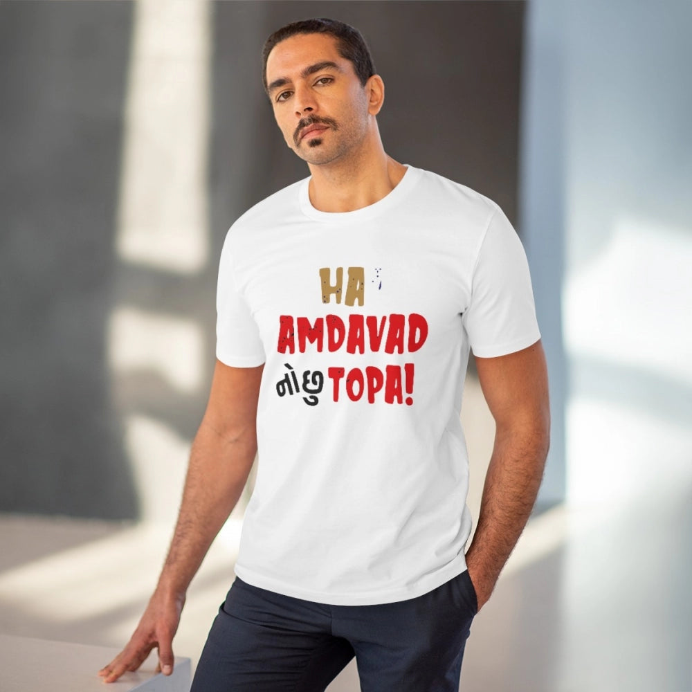 Men'S Pc Cotton Ha Amdavad No Chu Topa Printed T Shirt (Color