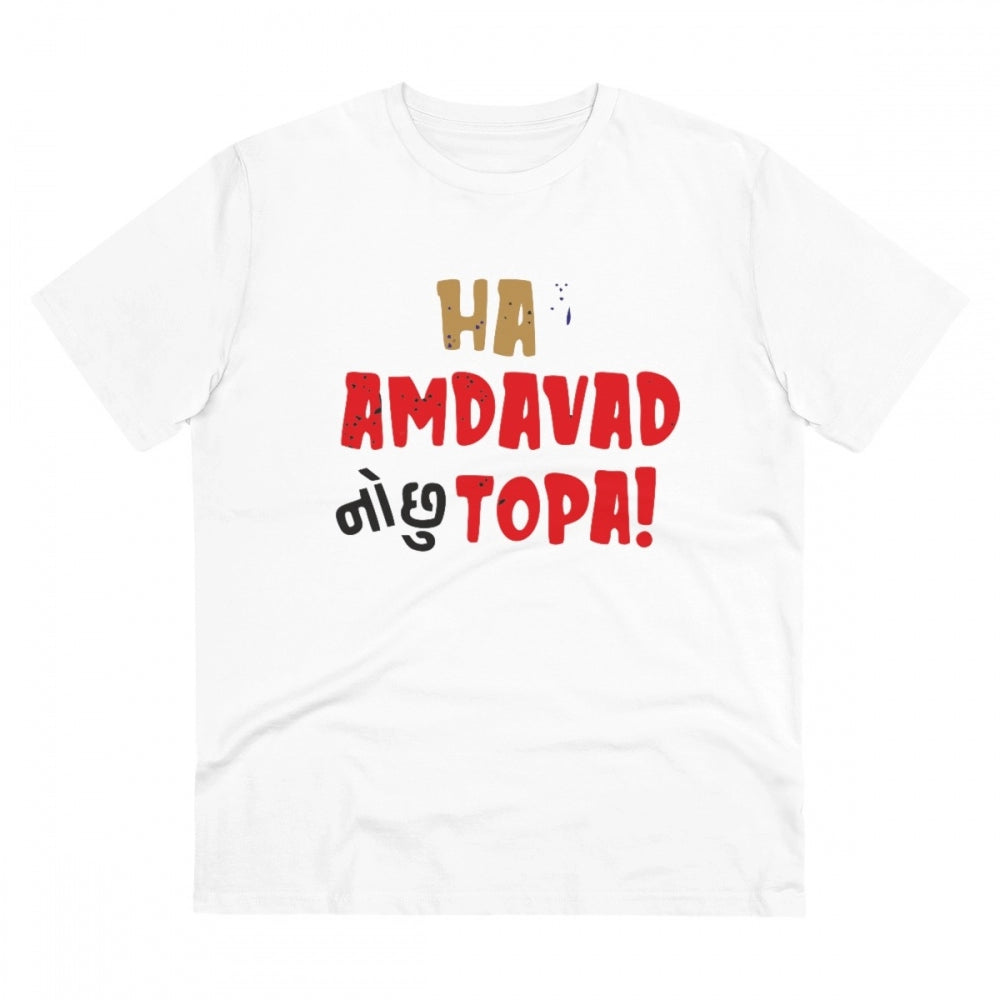 Men'S Pc Cotton Ha Amdavad No Chu Topa Printed T Shirt (Color